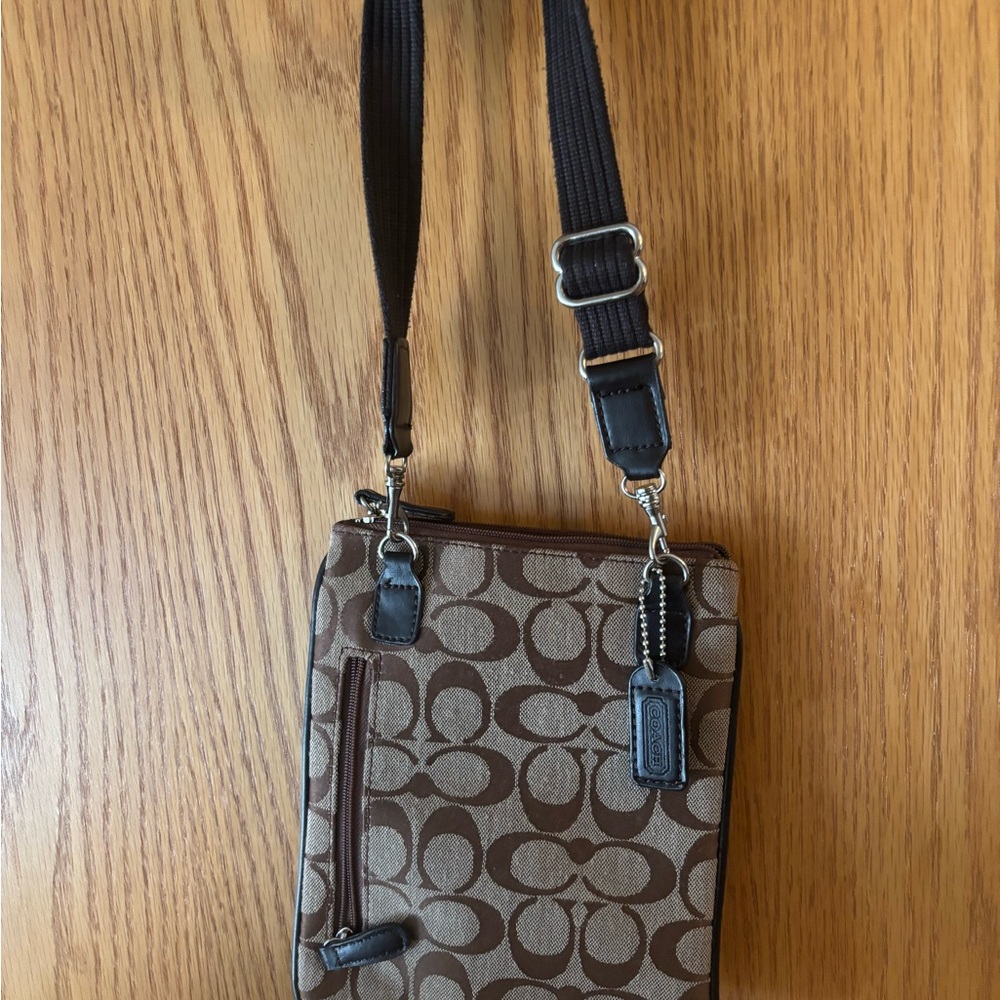 Coach Brown Crossbody Purse with Signature Monogram